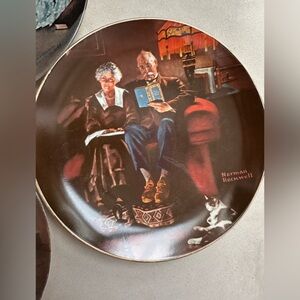Norman Rockwell limited edition collector's plate titled "Evening's Ease